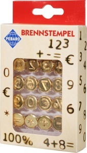 Set stampile de pirogravura, cifre, Pebaro
