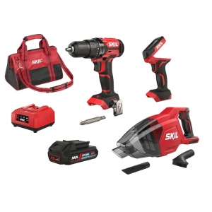 SKIL 3310 DA Set combinat Bormasina 1450rpm, aspirator, lampa de lucru, acumulator, incarcator, geanta - Img 1