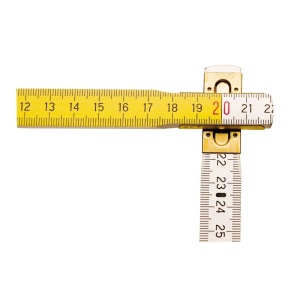 Stanley 0-35-458, metru de tamplarie din lemn 2m, finisaj alb/galben, gradare in negru, certificat CE si FSC, 2m x 15mm, blister - Img 2