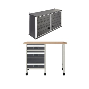 WB 2 Banc de lucru 1130x650x860 mm cu dulap suspendat, Wolfcraft