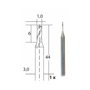 28758 Freza 2 caneluri 1.0x3.0mm, Proxxon - Img 4