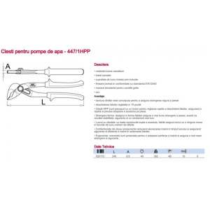 447/1HPP Cleste reglabil/papagal pentru pompe de apa, Unior - Img 11