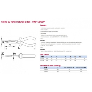 506/1VDEDP Cleste/Patent izolat cu varfuri rotunde si tais, Unior - Img 4