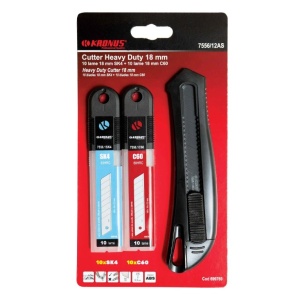 7556/12AS Cutter 18 mm + Set 10 lame schimb C60+ Set 10 lame schimb SK4, KRONUS - Img 1