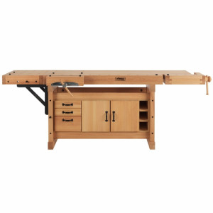 Banc de lucru pentru tamplarie PROFI Original 1900 + platforma fixare + dulap SM05, Sjobergs - Img 2