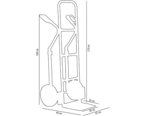 Carucior transport cu platforma Cargo Point max. 200kg, H 1190mm, din otel zincat - Img 7