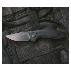 Cutit automat SOG TAC AU Compact 15-38-09-57, lama Drop Point Cryo D2, AU-XR Lock, maner din aluminiu, Tactical EDC Knife - Img 13