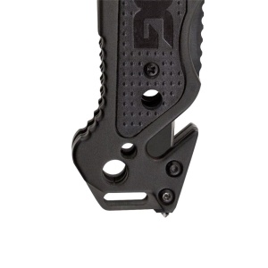 Cutit de salvare SOG Escape Bead Blasted FF24-CP, lama 9Cr18MoV, Lockback, cutter centura, spargator geam, Rescue Knife - Img 17