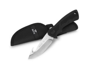 Cutit de vanatoare Buck 685 BuckLite MAX II Large Guthook 0685BKG-B, lama 10.2 cm, otel 420HC, maner cauciuc, teaca inclusa - Img 2