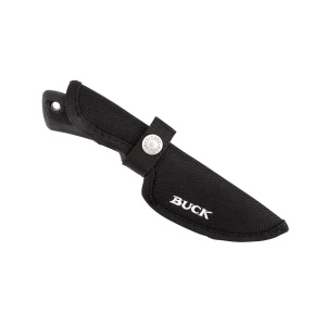 Cutit de vanatoare Buck 685 BuckLite MAX II Large Guthook 0685BKG-B, lama 10.2 cm, otel 420HC, maner cauciuc, teaca inclusa - Img 5