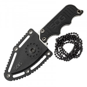 Cutit neck knife SOG Instinct Mini G10 Satin, otel 5Cr15MoV, lama Drop Point 48 mm - Img 6