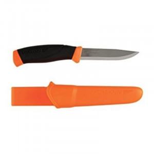 Cutit outdoor Morakniv Companion SRT S Hi-Vis Orange, otel inoxidabil 12C27, lamă serrated, teaca iclusa - Img 3