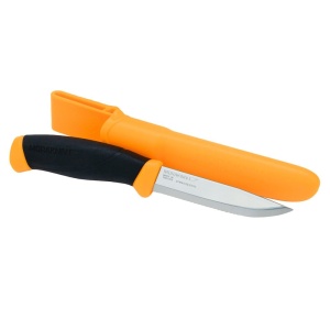 Cutit outdoor Morakniv Companion SRT S Hi-Vis Orange, otel inoxidabil 12C27, lamă serrated, teaca iclusa - Img 4