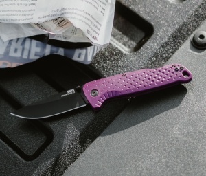 Cutit pliabil SOG Adventurer LB Dusk Purple Black 13-11-04-43, lama Drop Point 5Cr15MoV Satin, Lockback, maner GRN Dusk Purple & Black, EDC Outdoor - Img 9