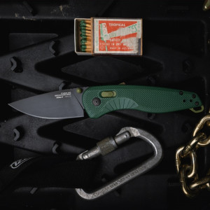 Cutit pliabil SOG Aegis AT Forest Moss 11-41-04-41, lama Drop Point CRYO D2 Black TiNi, deschidere asistata S.A.T., AT-XR Lock, maner GRN Forest Moss, EDC Premium - Img 7
