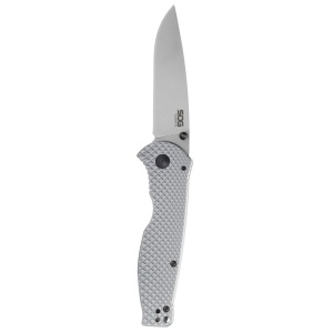 Cutit pliabil SOG Flash FL 14-18-01-57, lama Drop Point 8Cr13MoV, Frame Lock, maner integral din otel inoxidabil, EDC Folder - Img 21