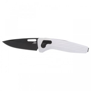 Cutit pliabil SOG One-Zero XR White Black Chrome 12-73-05-57, lama CPM S35VN Polished, XR Lock, Flipper, maner G10 White cu insertii Cromate, EDC Premium - Img 4