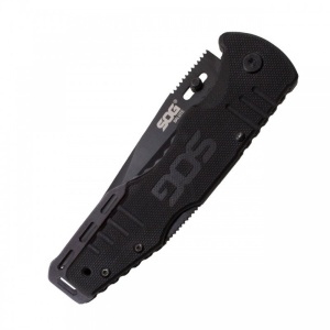 Cutit pliabil SOG Salute Black FF11-CP, lama 8Cr13MoV Black Oxide, Lockback, maner G10, EDC Tactical Folder - Img 18