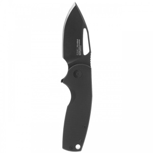 Cutit pliabil SOG Stout FLK Blackout 14-03-02-57, lama Clip Point CRYO D2 Black TiNi, Frame Lock, deschidere Flipper, maner G10 Black, EDC - Img 2