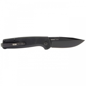 Cutit pliabil SOG Terminus SJ Blackout TM1005-BX, lama Drop Point D2 Black TiNi, Slip Joint, Nail Nick, maner G10 Black, EDC - Img 8