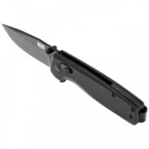 Cutit pliabil SOG Terminus XR Black, lama D2 Black TiNi, XR Lock, maner G10 negru, Flipper EDC - Img 10
