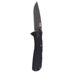 Cutit pliabil SOG Twitch II Black TWI12-CP, lama Drop Point AUS-8 Black TiNi, deschidere asistata S.A.T., Lockback, maner din aluminiu anodizat negru, EDC Premium - Img 23