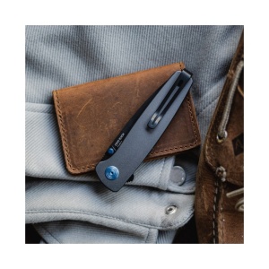 Cutit pliabil SOG Twitch III Gray 11-15-03-43, lama Drop Point D2 Satin, deschidere asistata S.A.T., Lockback, maner aluminiu gri, EDC Premium - Img 9