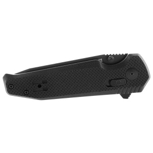 Cutit pliabil SOG Vision XR Serrated 12-57-02-57, lama Tanto CTS XHP Black TiNi Partial Serrated, XR Lock, Thumb Hole, maner G10 Black, EDC Tactical - Img 7