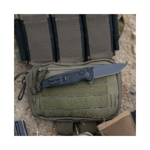 Cutit pliabil SOG Vision XR Straight 12-57-01-57, lama Tanto CTS XHP Black TiNi, XR Lock, Thumb Hole, maner G10 Black, EDC Tactical - Img 8