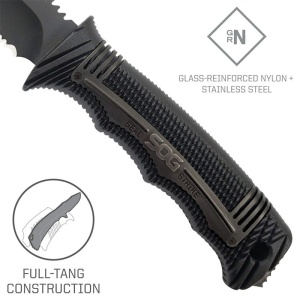 Cutit tactic SOG SEAL Strike Black TiNi, otel AUS-8, lama partial zimtata 125 mm - Img 18