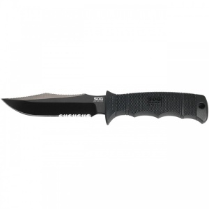 E37T-K Cutit lama fixa SEAL PUP ELITE CLIP POINT BLACK SERRATED teaca KYDEX, SOG - Img 10