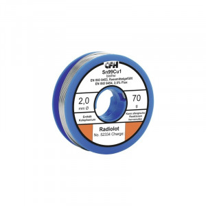 Fludor (cositor cu sacaz) Sn99Cu1 Ø2mm 70g, pentru electrica&radio-amatori, fara plumb - Img 2