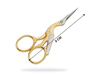 Foarfeca pentru broderie Stork- Colecția Gold lame drepte , Premax - Img 2