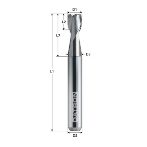Freza cu 2 caneluri, Datron 0068080, 8.0x8.0mm - Img 3