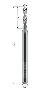 Freza cu 3 caneluri, Datron 00685725, 2.5x10.5x3.175mm - Img 4