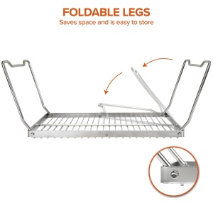 Gratar pliabil pentru foc de tabara Stabilotherm BBQ Grid Medium din otel inoxidabil - Img 3