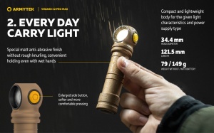Lanterna frontala Armytek Wizard C2 Pro Max Sand White 4000 lm cu acumulator 21700 - Img 10
