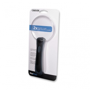 Lupa de mana RimFree putere 2x rotunda acrilica cu led, Carson - Img 5
