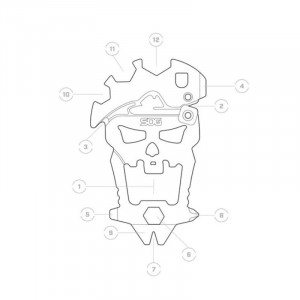 Multitool SOG MACV Tool, 12 functii, otel inoxidabil 420, EDC pentru breloc - Img 3