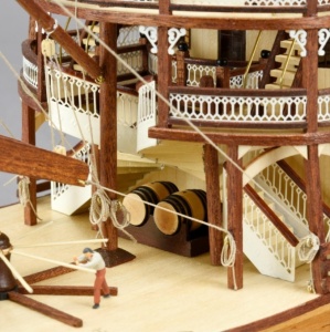 Navomodel Nava cu aburi cu zbaturi King of the Mississippi. Kit model din lemn, scara 1:80 - Artesania Latina - Img 10