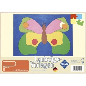 Pebaro 312/1S, Sablon din lemn, fluture, pentru traforaj, dimensiunea A4 - Img 1