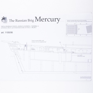 Planuri constructie navomodel Victory Models, bric rusesc Mercury, Scara: 1:64, Lungime: 80 cm, Amati Italia - Img 4