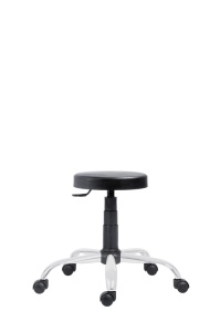 Scaun profesional 1290 Pu Taburet, rotativ, baza cromata - Img 4