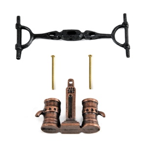 Set 2 pompe duble din metal pentru navomodele, 18mm, Amati - Img 1