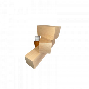 Set 3 blocuri de lemn de cires pentru cioplit 50x50mm cu 50 ml ulei tung - Img 3