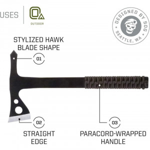 Set 3 tomahawk-uri de aruncat SOG Throwing Hawks, otel 3Cr13, muchie 45 mm - Img 3