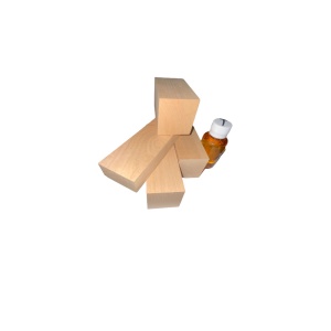 Set 4 blocuri de lemn de cires pentru cioplit + 50 ml ulei tung - Img 1