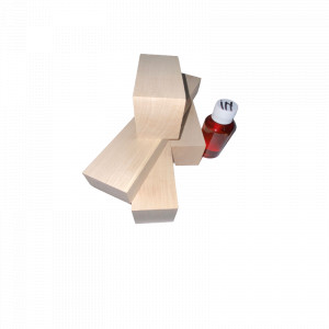 Set 4 blocuri de lemn de paltin pentru cioplit + 50 ml ulei in - Img 2