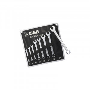 Set chei combinate fixă-inelară WGB 7-24 mm, 8 piese, crom-vanadiu - Img 2