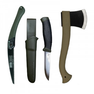 Set cuțit, fierastrau si topor pentru bushcraft, camping, vanatoare, Morakniv - Img 2